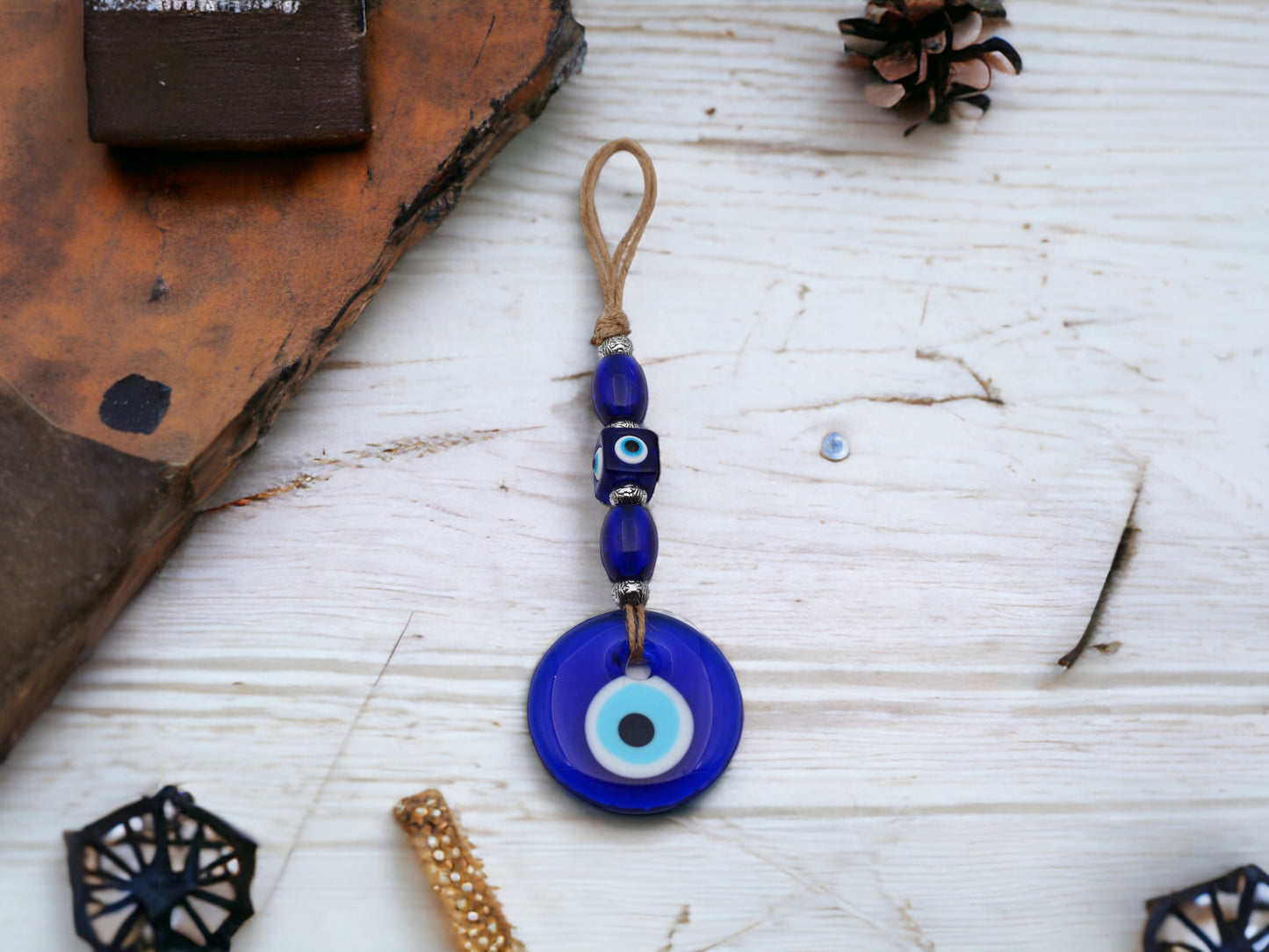 5 cm Evil Eye Classic  Beaded Natural String  Evil Eye Protection Wall or Door Hanging Home Decoration / Ornament