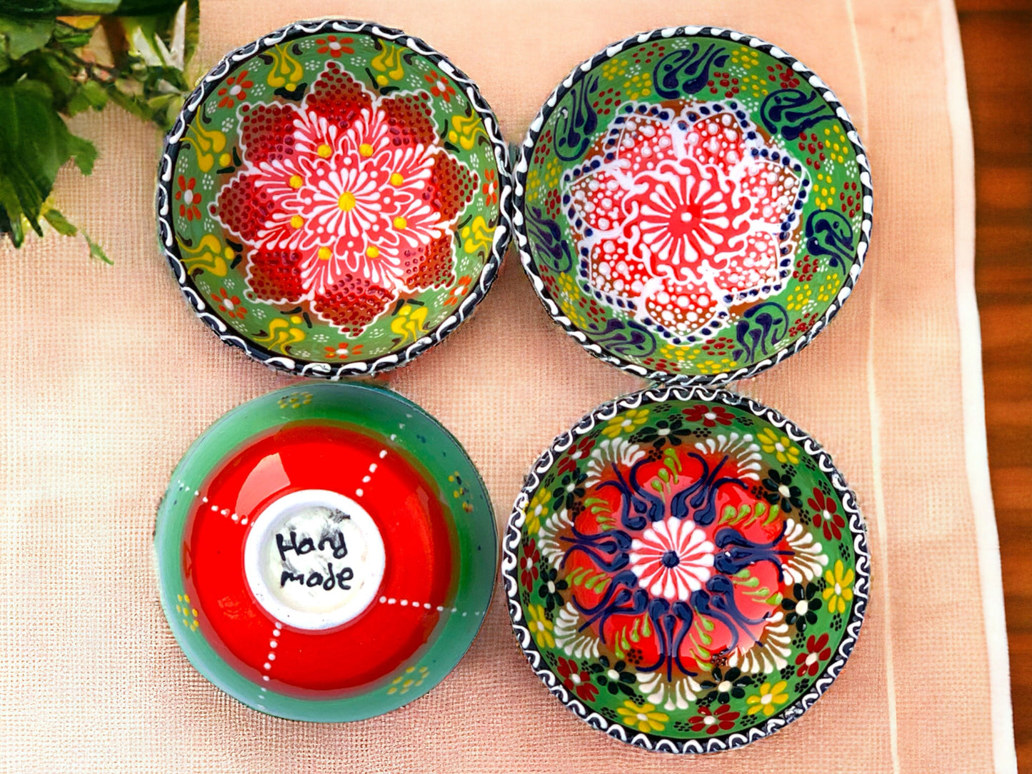 12 Cm Lace Patterned Ceramic Bowls Set of 4 for Snack,Tapas,Pudding,Nuts,Yoghurt,Hummus,Soy Sauce For Use or Decorative