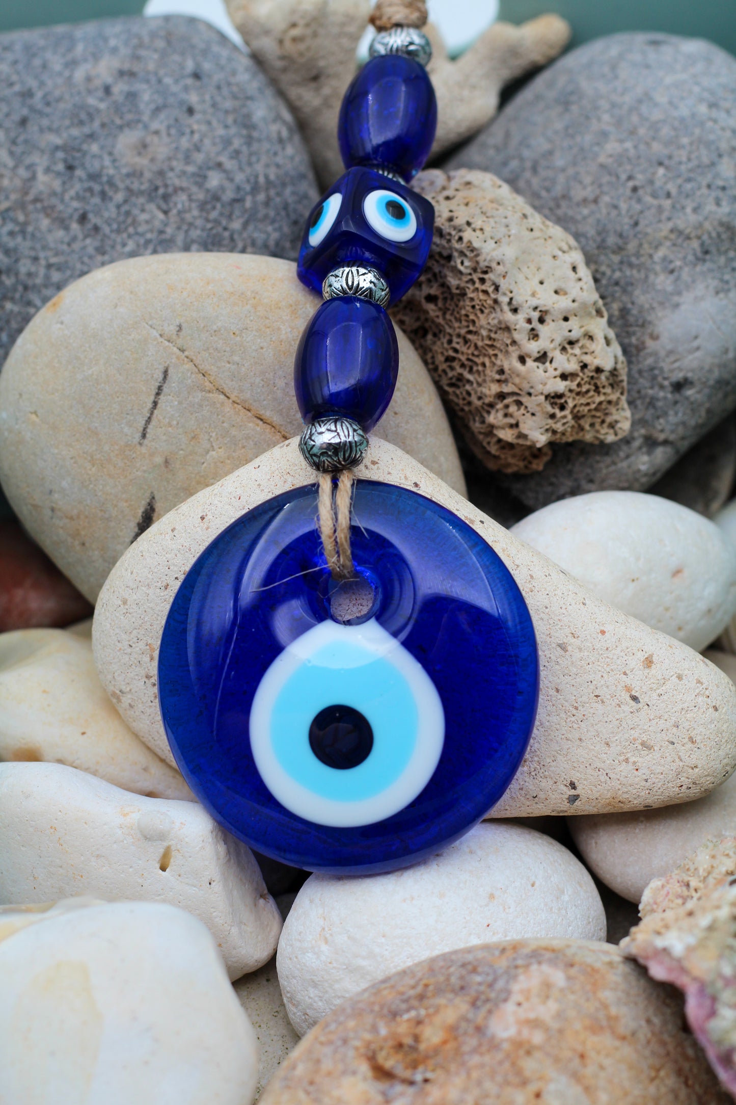 5 cm Evil Eye Classic  Beaded Natural String  Evil Eye Protection Wall or Door Hanging Home Decoration / Ornament